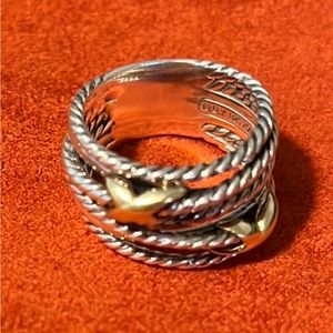 David Yurman sterling silver double crossover ring size 6